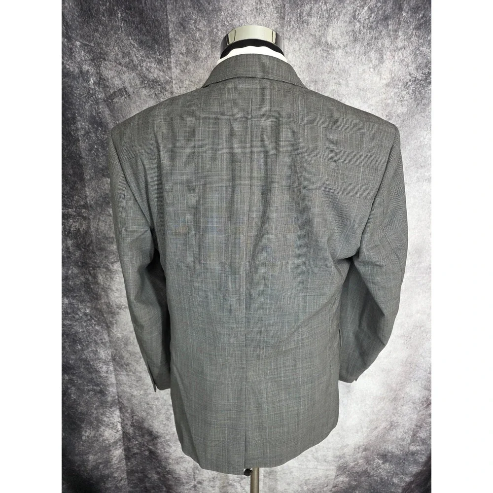 Jos A Bank Blazer Jacket Mens 40R Gray Sports Coat 2 Buttons‎ Wool Glenplaid